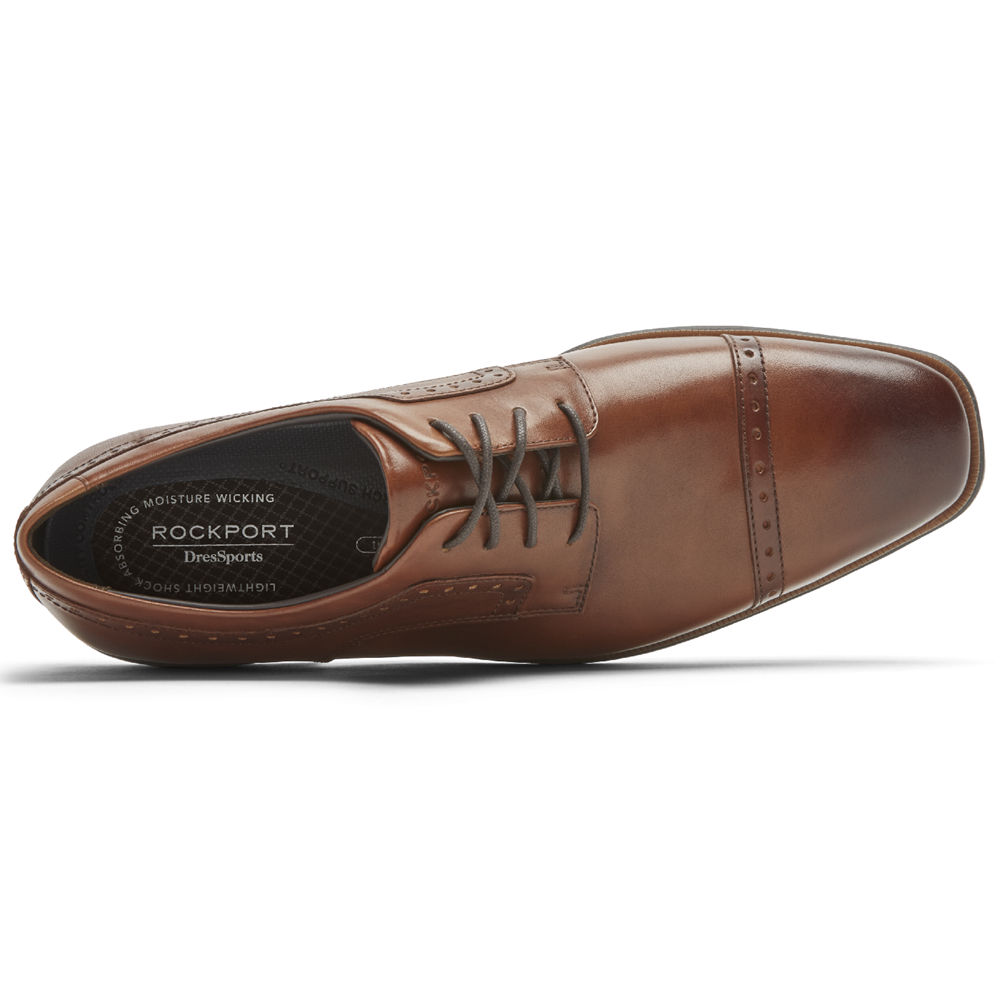 Rockport Mens Oxfords Brown - Farrow Cap Toe - UK 718-KNFVRO